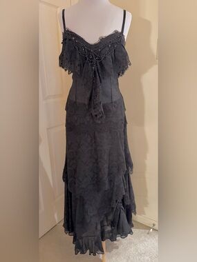ORNA FARHO DRESSY SUIT/3PSC OUTFIT TOP/SKIRT BLACK SIZE FR40/8US